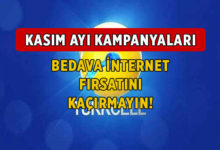 Kasım 2020 Turkcell Bedava İnternet Kampanyaları